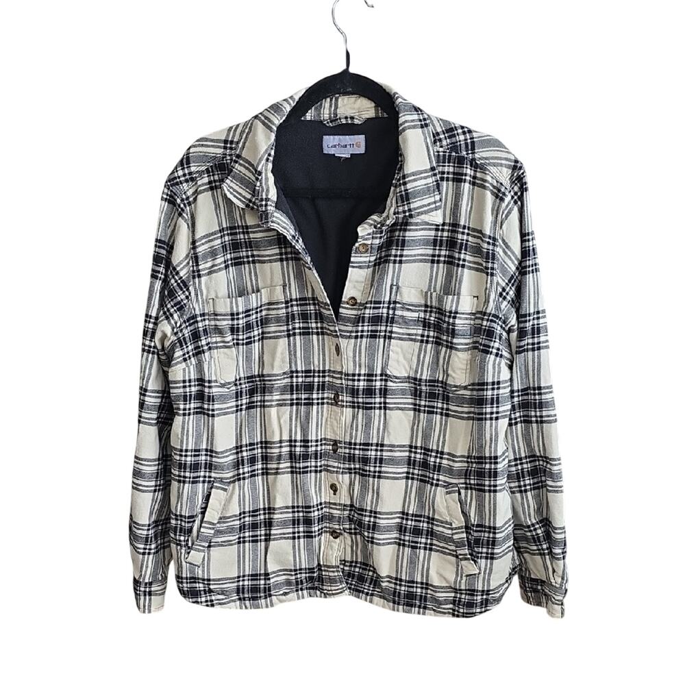 Carhartt Rugged Flex Fleece Lined Flannel Shirt Jacket Womens Size XL 16W/18W